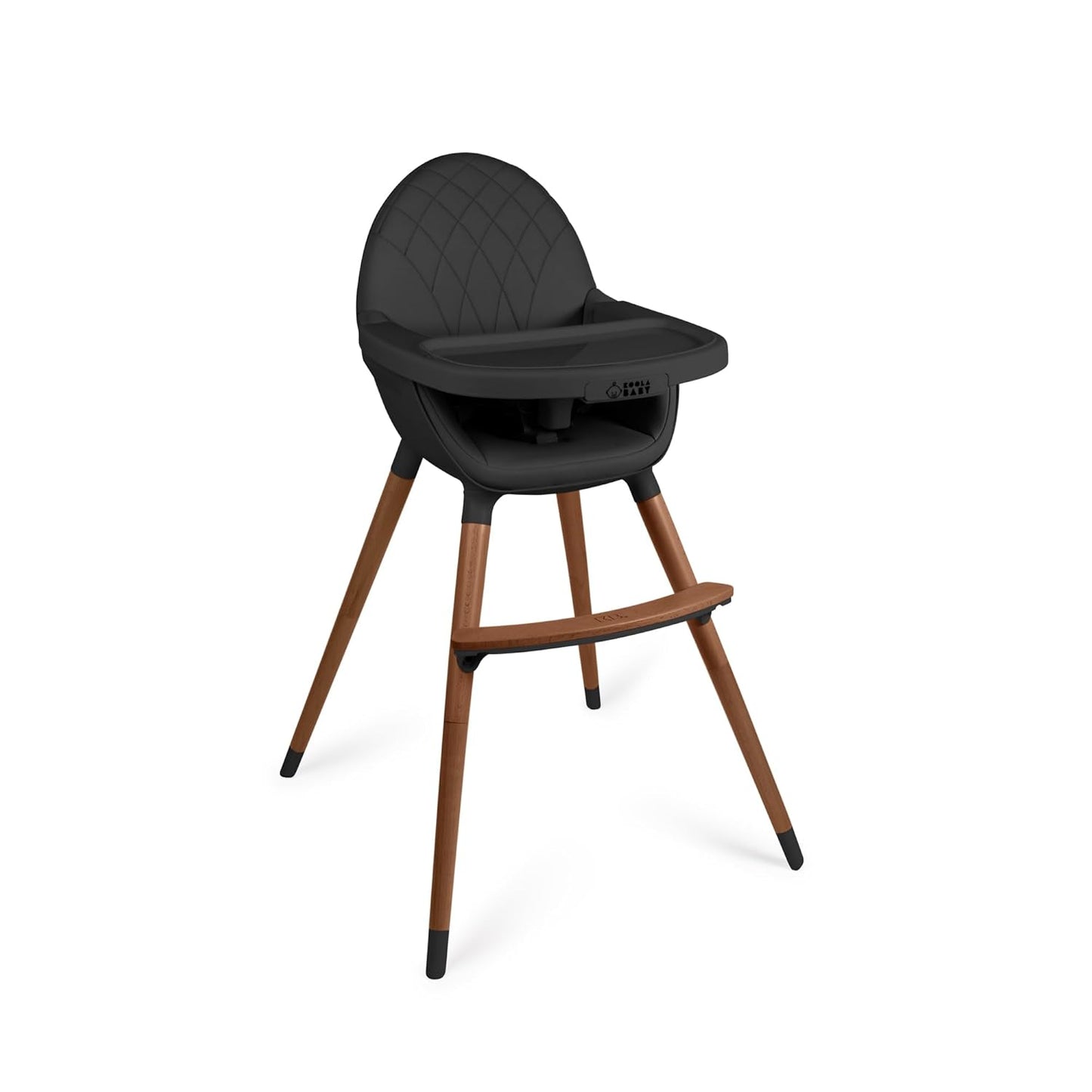 Convertible Wooden High Chair with Adjustable Tray - Black