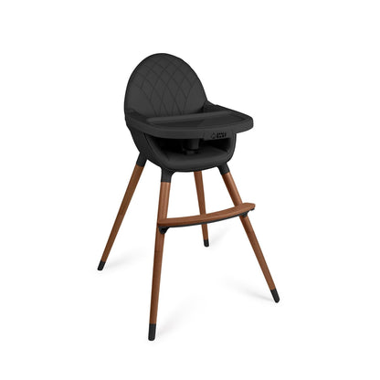 Convertible Wooden High Chair with Adjustable Tray - Black