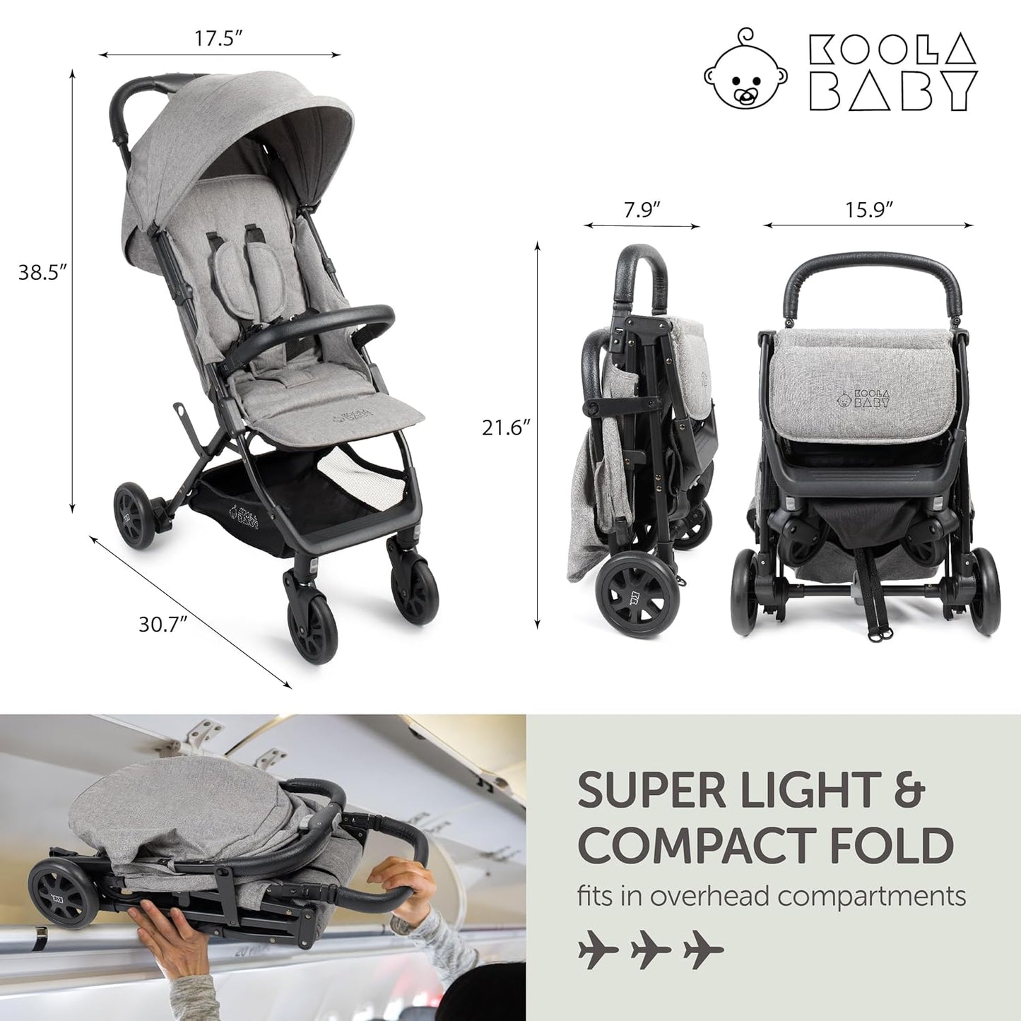 Lightweight Travel Stroller for Baby & Toddlers - Easy Fold & Compact Stroller with Canopy, Storage Basket, Multi-Position Recline & Convenient One-Hand Fold - Airplane Stroller for Infants & Newborn