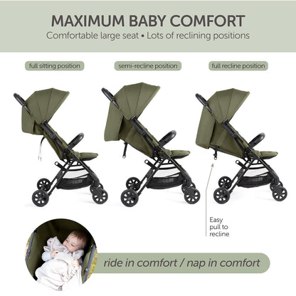 Lightweight Travel Stroller - Compact Fold, Canopy & Recline