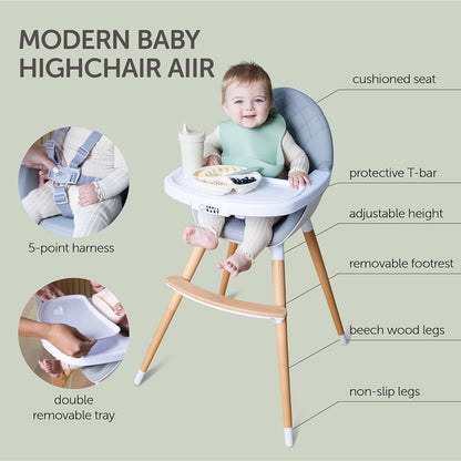 Convertible Wooden High Chair with Adjustable Tray