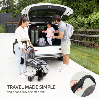 Lightweight Travel Stroller for Baby & Toddlers - Easy Fold & Compact Stroller with Canopy, Storage Basket, Multi-Position Recline & Convenient One-Hand Fold - Airplane Stroller for Infants & Newborn