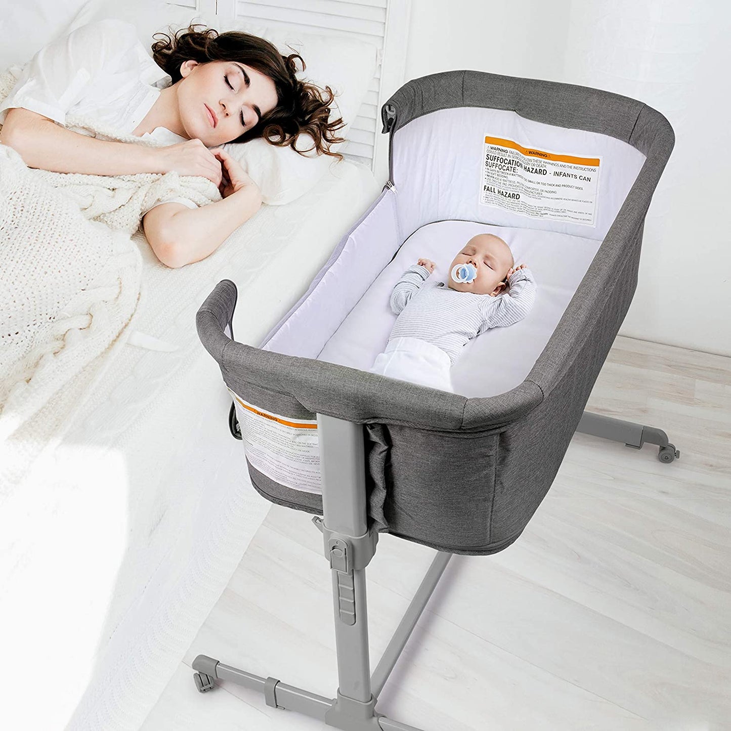 3-in-1 Portable Baby Bassinet Sleeper Grey - Main Image