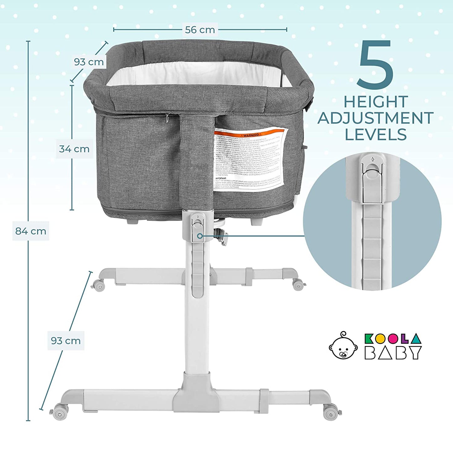 3-in-1 Portable Baby Bassinet & Sleeper - Grey